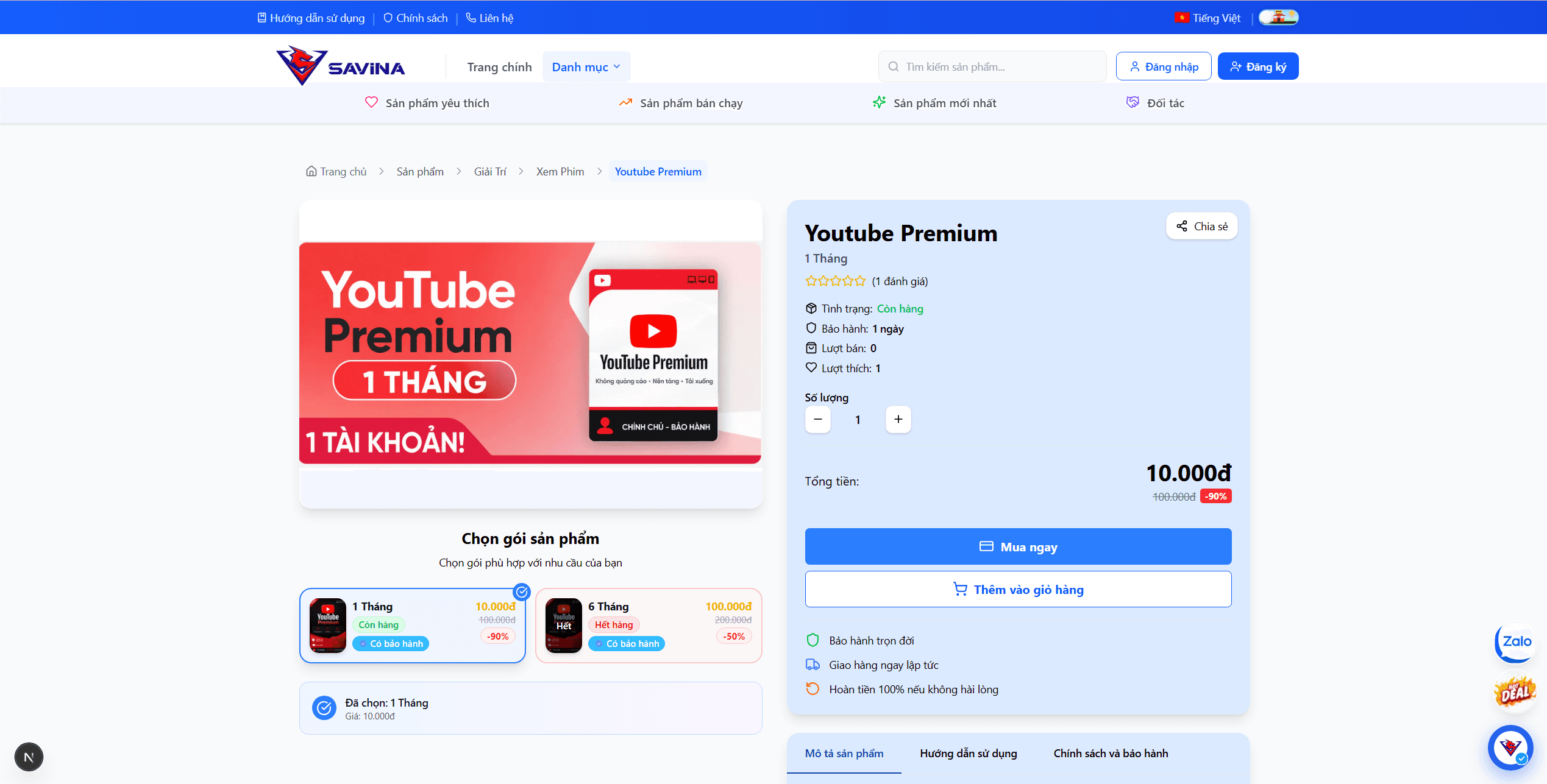 Trang chi tiết sản phẩm